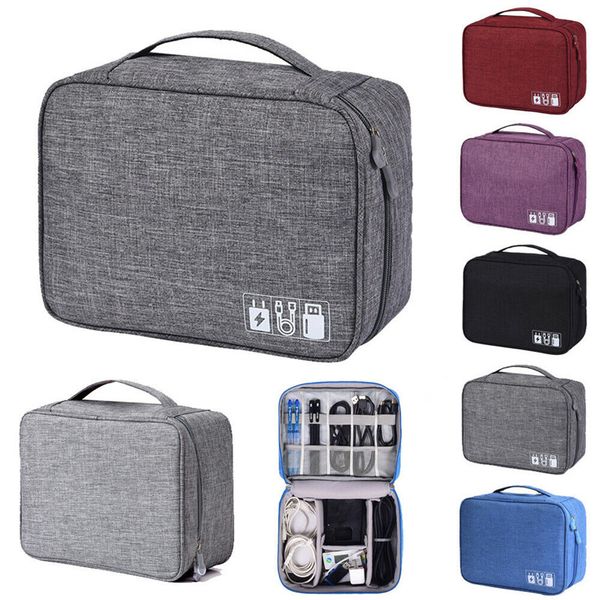 

waterproof travel storage bag electronics usb cable insert case bag organizer