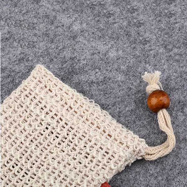 

2 styles mesh soap with wooden beads foaming net bubble mesh bag skin bathroom bath brushes sponges scrubbers clean tools