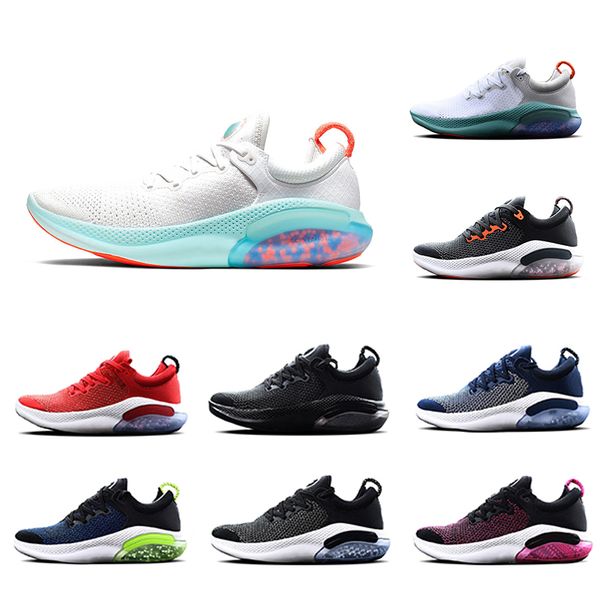 

2019 platinum tint black white joy run knit fk mens ride running shoes racer blue university red cushioning light men sports sneakers 40-45