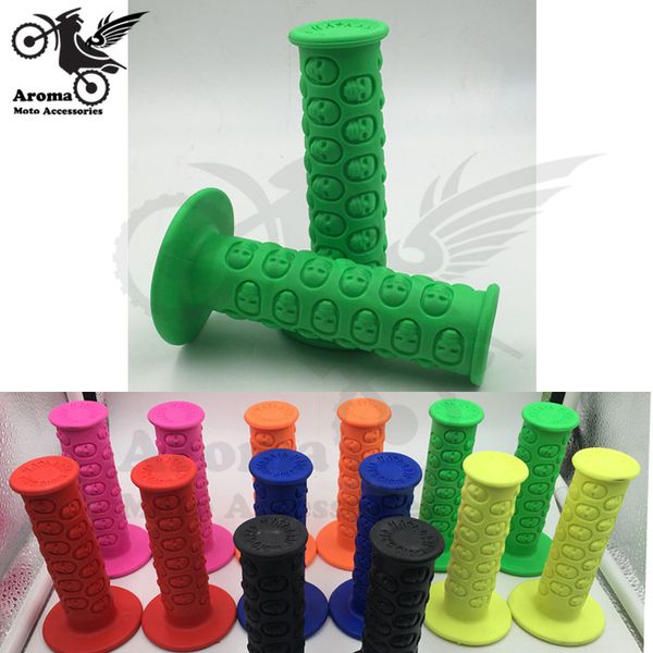 

human skeleton colorful motocross handle bar moto handle grips universal rubber skull motorcycle grip for pit bike handlebar