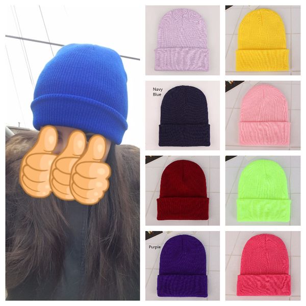 

23 colors winter hats women new beanies knitted solid cute hat girls autumn female beanie caps warmer bonnet ladies casual cap headwears, Black;white