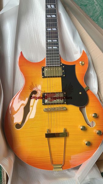 

new custom shop jazz hollow body electric guitar lemon burst wholesale