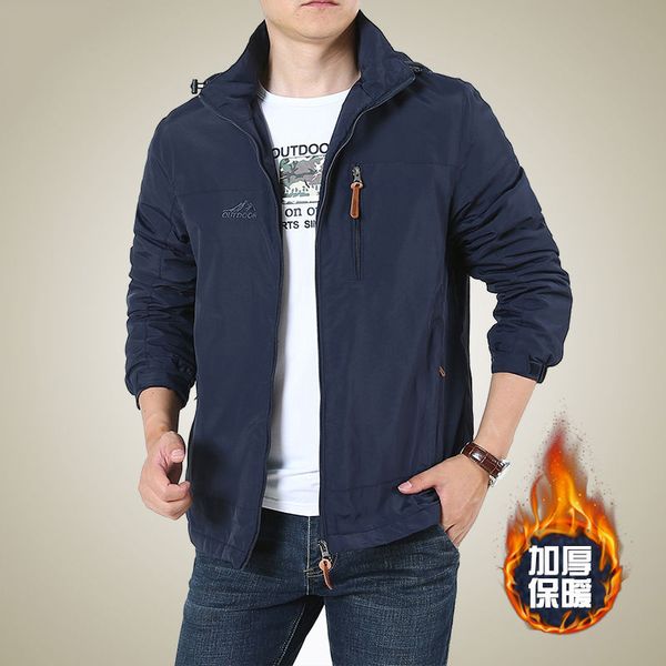 

2020 тонких куртка мужчин на открытом воздухе случайные пальто куртка съемный колпачок размер штурмовая, Black;brown