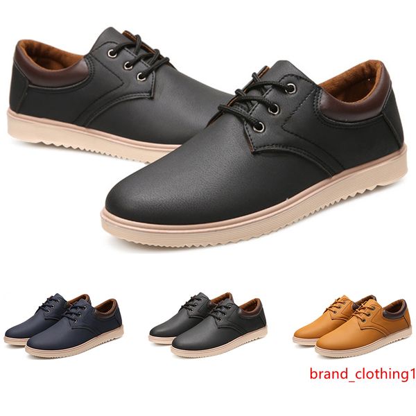 

2020 whole sale work waterproof non-slip big scalp shoes men shoes leather shoes black blue brown designers sneakers size 39-44