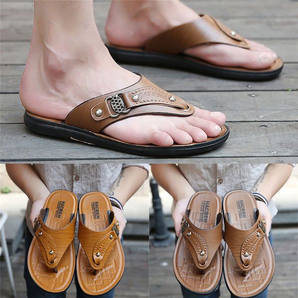 

2019 men summer beach shoes slippers flip-flops comfortable beach shoes soft sandal terlik mans footwear 40ja30, Blue;gray