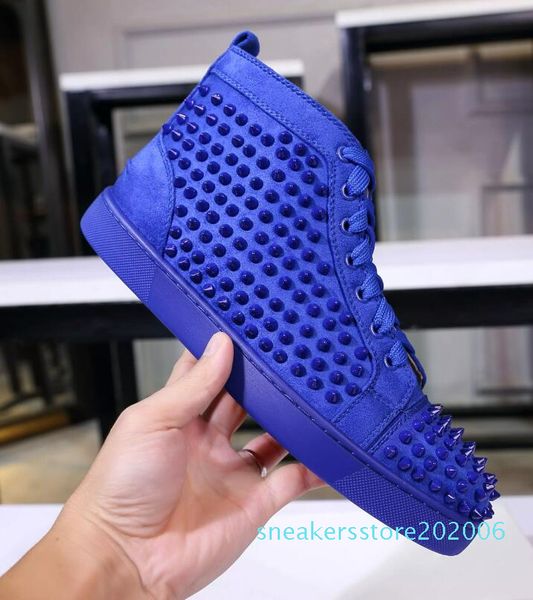 

r luxury red bottoms shoes men women red bottoms heels fashion spikes studded spikes flats sneakers red bottom shoes s06, Black
