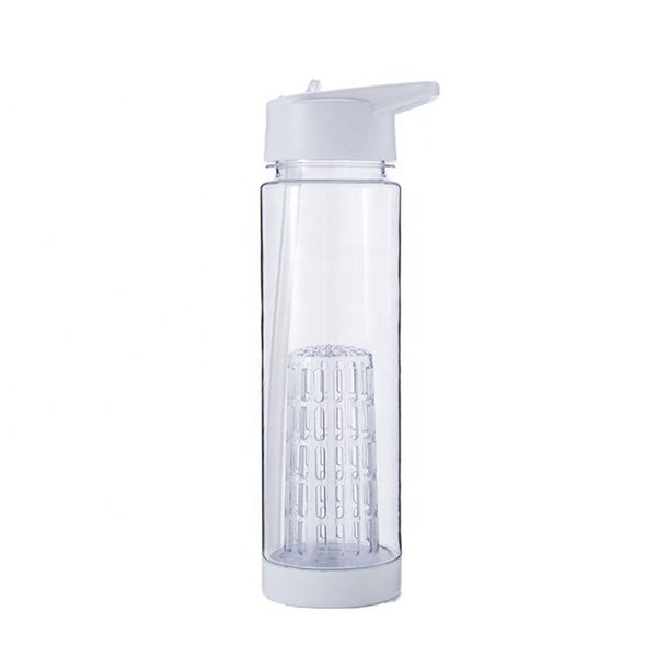 

550ml custom made wholesale bpa plastic water bottle/ fruit tea infuser water bottle with straw factory