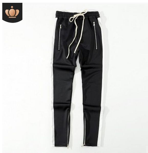 

ankle-zipper jogger god women hop sweatpants justin fog side stripe pants men bieber fear hip trousers of sportswear mmrse, Black