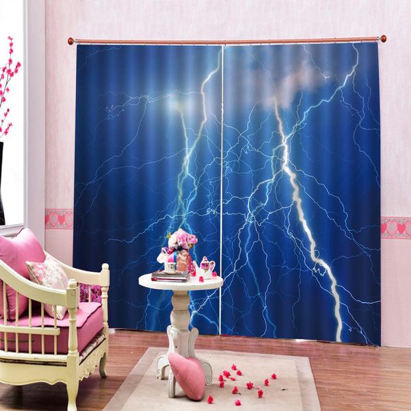 

custom 3d curtain thunderbolt and aesthetic pictures decorative interior beautiful blackout curtains