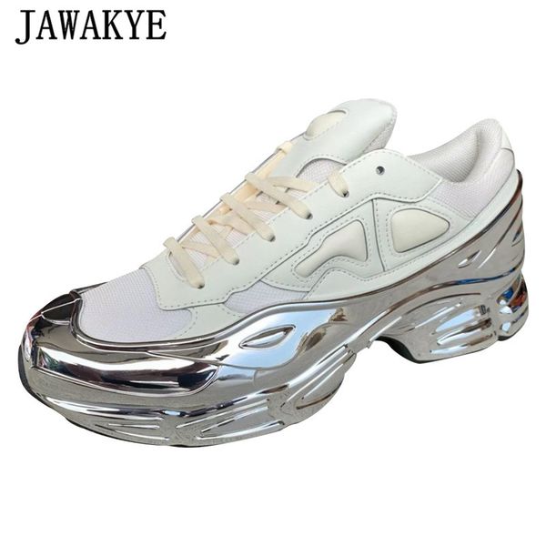 

real leather thick platform heel causal shoes women flat mirror selling breathable sneakers daddy shoes female t01, Black