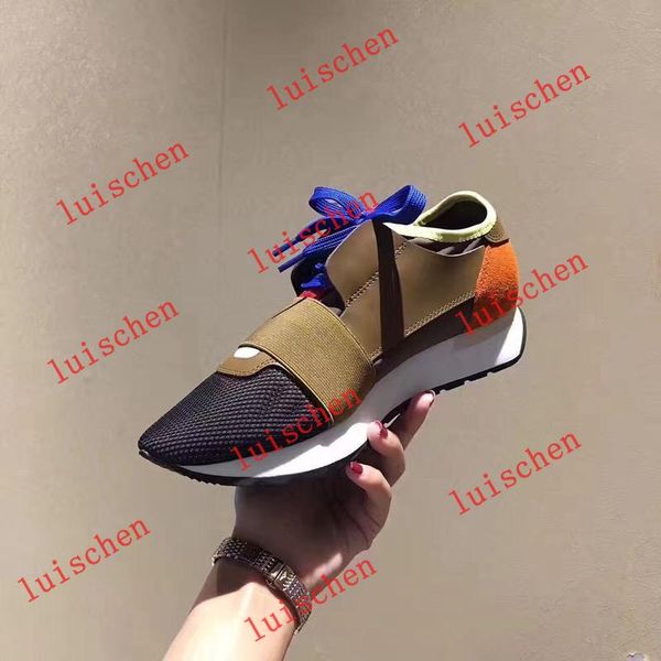 

2019 luxury design brand designer genuine leather men sneakers mens race runners women skateboard shoes white sole womens hundred colors, Black
