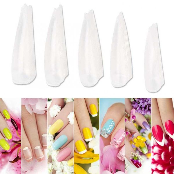 

100pcs fake nails false nails with glue nail art pointed false nail tips uv gel practice fake artificial manicure tools, Red;gold