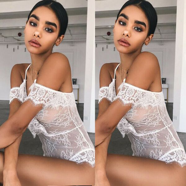 

женщины сексуальное женское белье кружева babydoll стринги тедди нижнее белье пижамы пижамы, Black;white