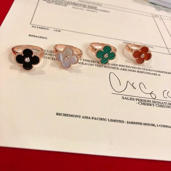 

luxuries designers jewelry women rings vca four-leaf clover bijoux de créateurs de luxe femmes bagues