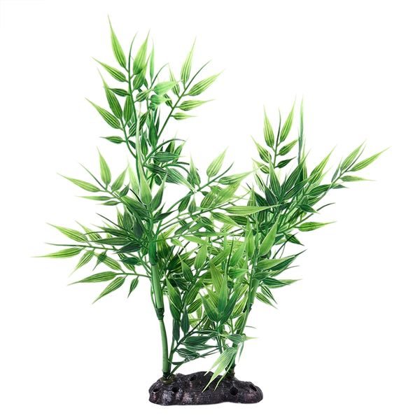 

green bamboo leaves shaped decorative artificial grass for aquarium fish tank