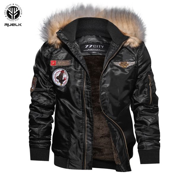 

ruelk parka men coats 2019 winter jacket men thicken hooded waterproof outwear warm coat fathers' clothing casual men's overcoat, Tan;black