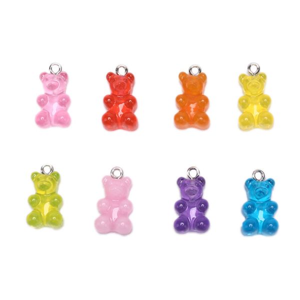 

10pcs resin cute bear charms pendant diy making necklace earrings jewelry accessories for women kids christmas ornaments