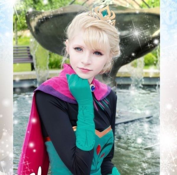 

gl1 movie new custom cosplay costume snow queen anime gloves coronation, Blue;gray