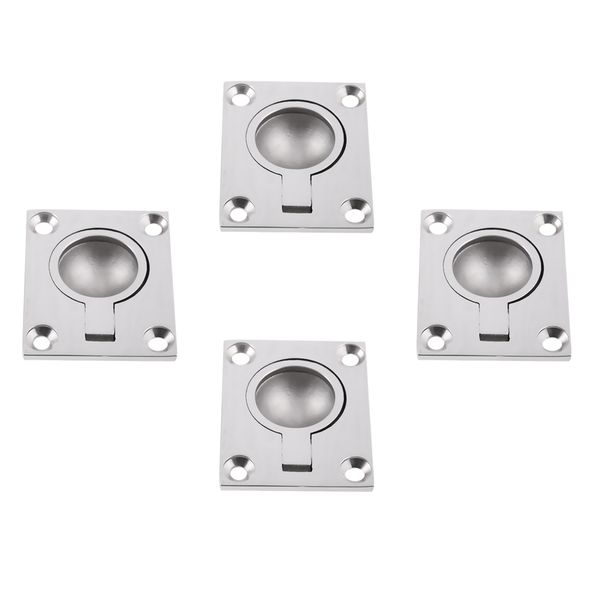 

4 pieces 316 marine grade stainless steel flush lifting handle pull boat hatches lift ring 48mm x 38mm rowing boats accessory