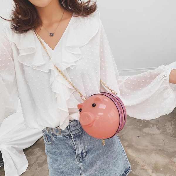 

малого satchel круглого crossbody сумка цепь pig плечо сумка женщина партия сцепление классическое texture сумка кошельки