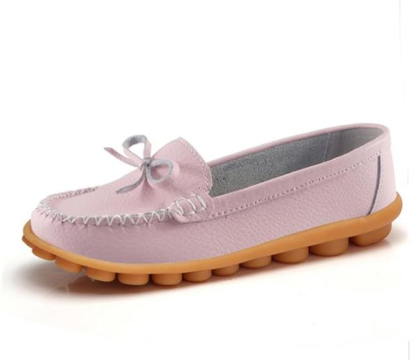 

women flats casual shoes leather shallow mouth non-slip women's shoes 1261, Black