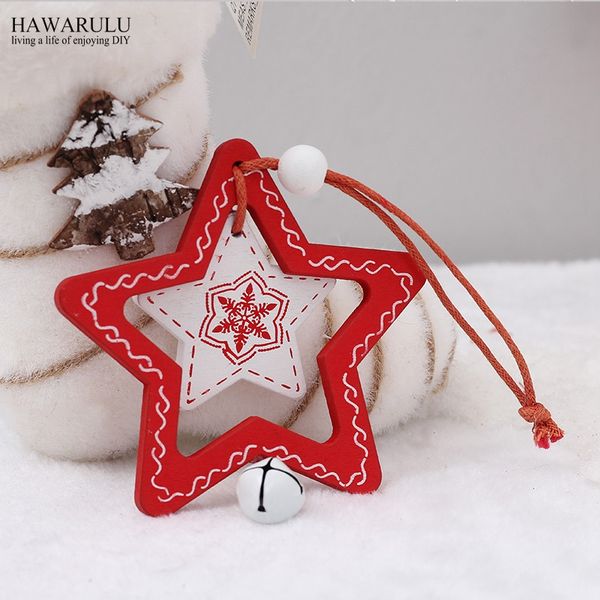 

5pcs creative christmas tree hanging creative christmas painted wood plate hanging wallpaper door and window plate gift
