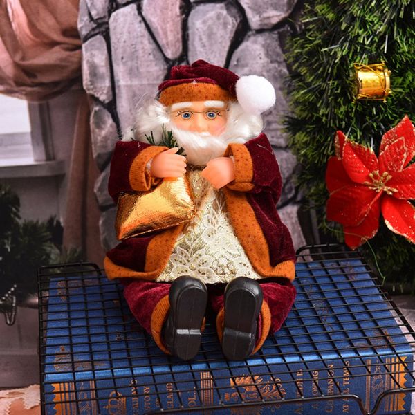 

35cm sitting santa claus window doll ornaments new year decorations cute christmas tree decor christmas gift drop shipping