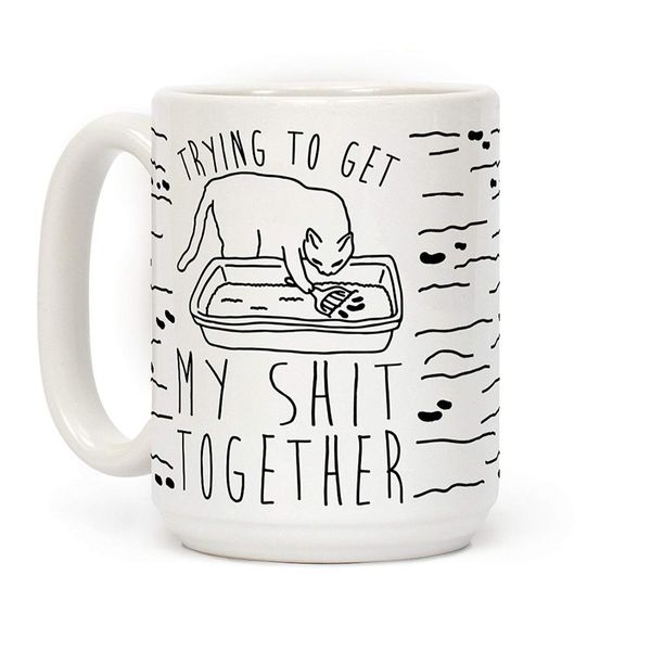 

lookhuman trying to get my shit together white 11 ounce ceramic coffee mug,gift for mom.dropshipping