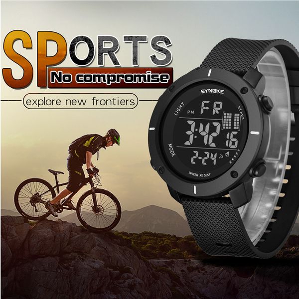 

men watch sport watch electronic digital male wrist clock man waterproof men's watches cc, Slivery;brown