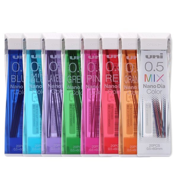 

4pcs uni 0.5mm colored mechanical pencil leads 202ndc painting special mechanical pencil refills school stationery supplies, Blue;orange