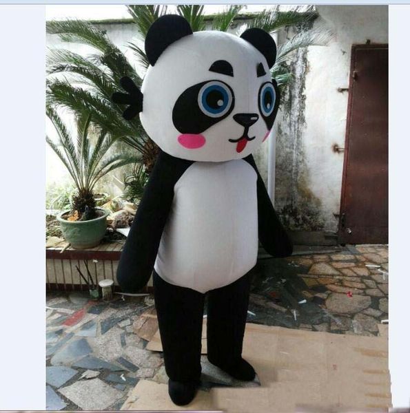 Klassisches schwarzes Panda-Maskottchen-Kostüm, chinesisches Riesenpanda-Weihnachtsmaskottchen-Kostüm