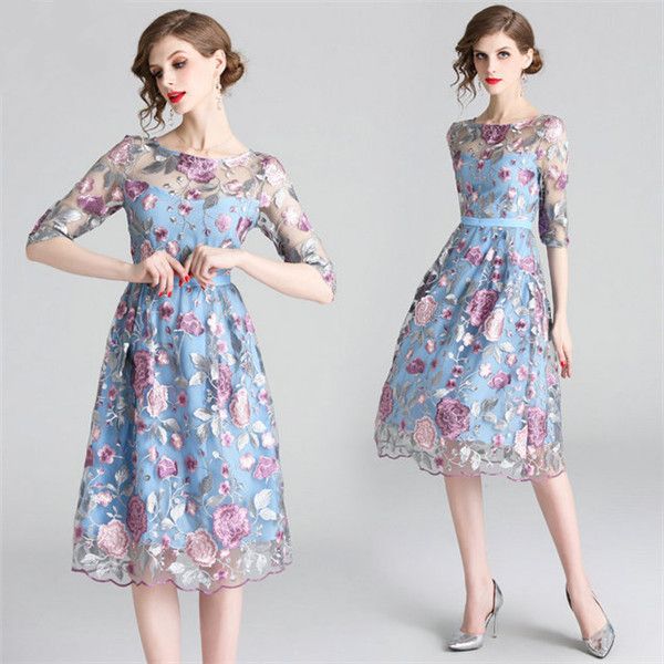 

2020 new floral women designer dresses dress evening gown party long maxi dress summer sundress casual dresses women designer dresses, Black;gray