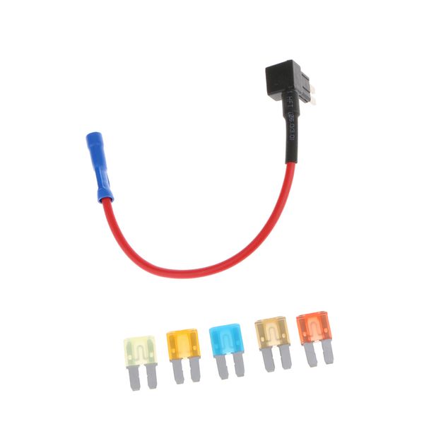 

5 pieces 5amp 7.5amp 10amp 15amp 20amp fuses with add-a-circuit tap holder