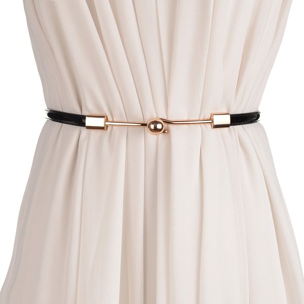 

fashion adjustable patent cummerbunds women waist leather belt golden buckle girdle for dress female lady waistband straps white, Black;brown