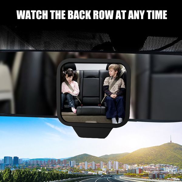 

car back seat rear mirror 360-degree adjustable silicone acrylic clear lens magnetic socket ac889