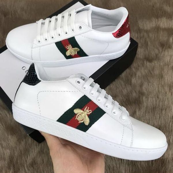 

кроссовки женские кожаные пчела печать луи виттон lv и gucci обувь мужчины роскошные кроссовки повседневные кроссовки классический удобную