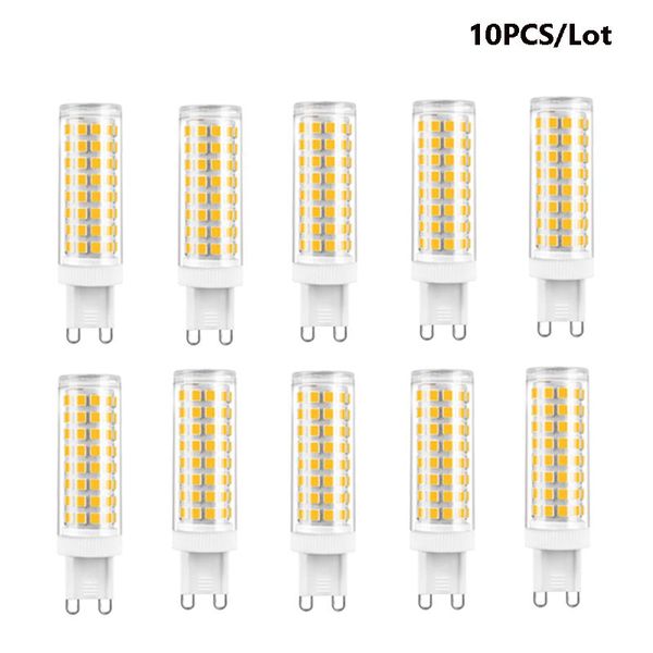 

10pc g9 светодиодные лампы 220v 120v 7w светодиодные лампы g9 smd2835 100led360 угол луча немерцающее замена 70w галогеновая лампа