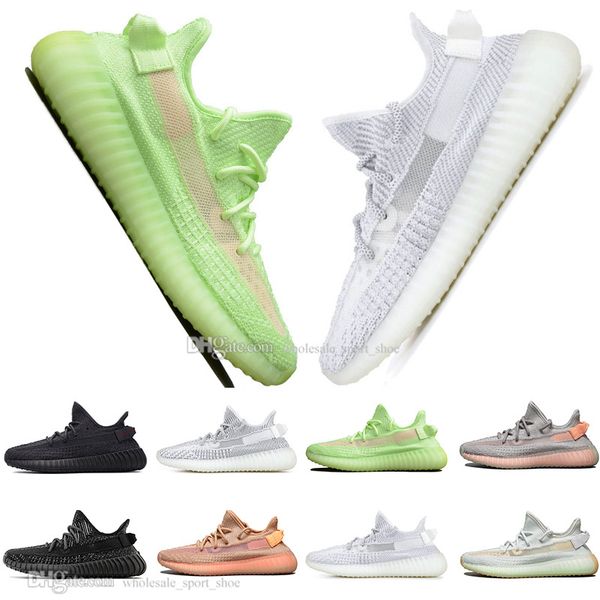 

2019 New Kanye West Clay V2 Static Reflective GID Glow In The Dark Mens Running Shoes Hyperspace True Form Women Men Sport Designer Sneakers