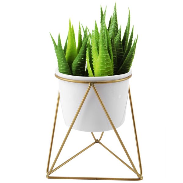 

ceramic flower pot geometric metal rack garden plant display stand holder home decoration flower stand tray support for flowers