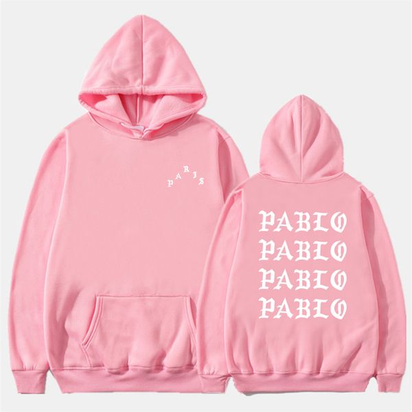 

fashion off autumn winter sweatshirts men funny letter hoodies i feel like pablo hoodie sweatshirt hip hop fleece pullover, Black