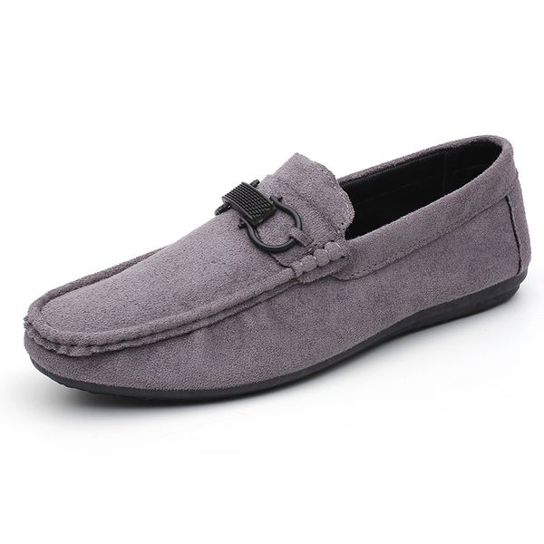 

slip summer men sale-2018 flat shoes lazy leather men casual shoes fashion suede comfortable lightweight breathable on loafers dawfx, Black