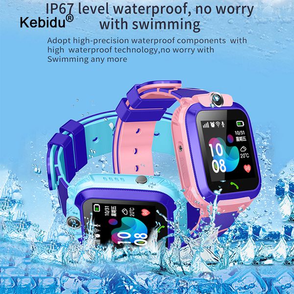 

anti lost child smartwatch gps tracker sos smart monitoring positioning phone kids gps baby watch compatible for ios & android, Slivery;brown