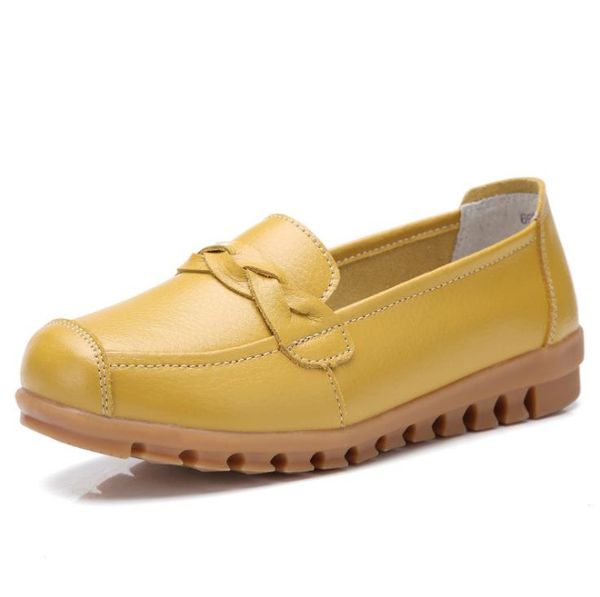 

women flats casual shoes leather round head soft bottom women's shoes, Black