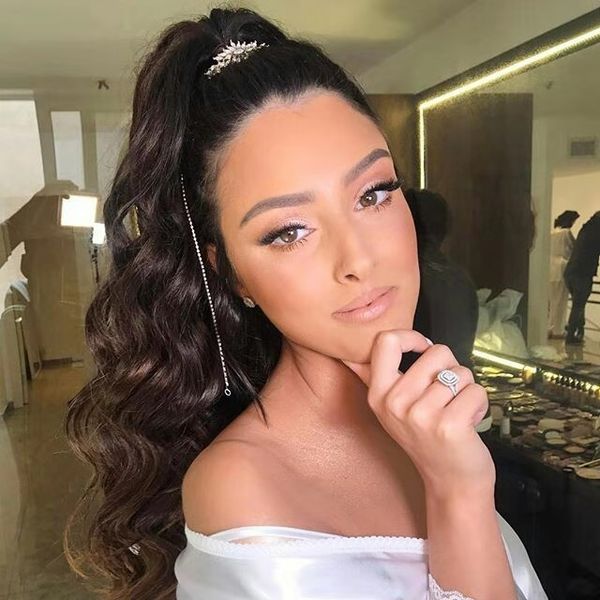 

body wave ponytail hairstyle 100% human hair drawstring ponytail hair pieces with clips in for women brazilian non remy hair 1 piece 140g, Black