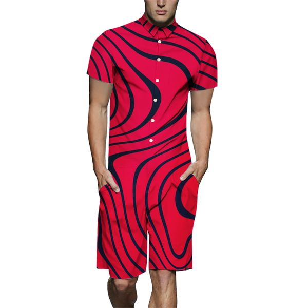 

fashion 3d men rompers men summer short sleeve beach bro romper outfits one piece jumpsuit overalls with pockets plus size m-3xl, Black