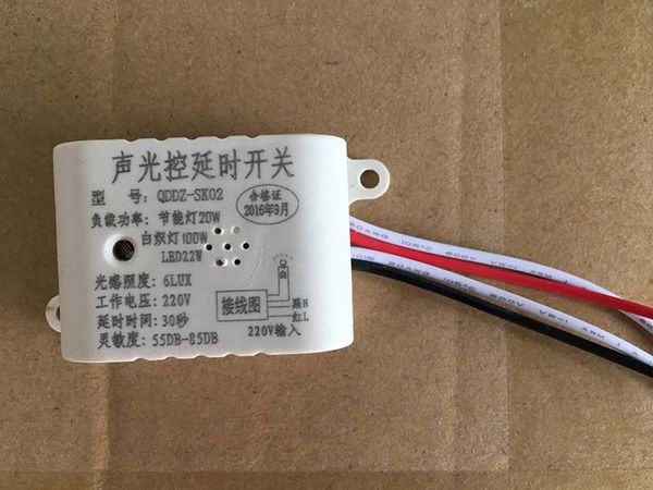 

Sound Light Control Switch White Ceiling Light Built In Delay Switch Corridor Sensor Switch for Energy Saving LED Light Incandescent Lamp