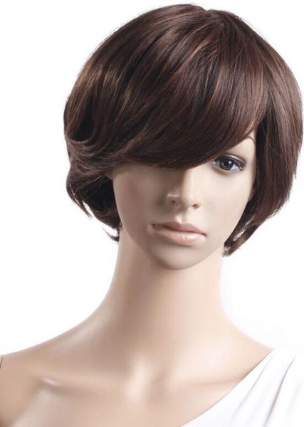 Wig Women Men Handsome Short Slight Curly Parting Hair Full Wig