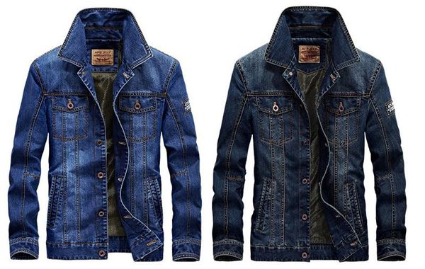 

designer mens printed jean jackets fashion long sleeve autumn outerwear stand collar coat casual clothing mens apparel, Black;brown