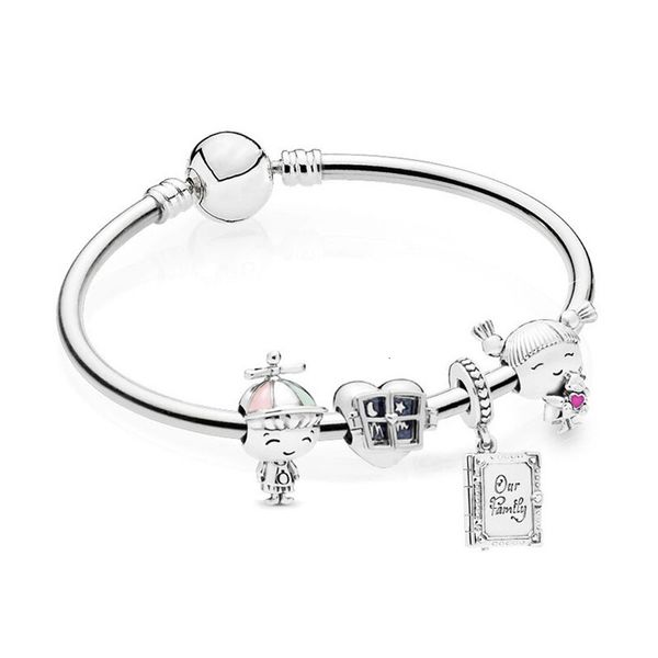 

mandy 925 sterling silver sartenes slide my diy charm bead jewelry female bracelet bangles viking bijoux femme retro sieraden, Black