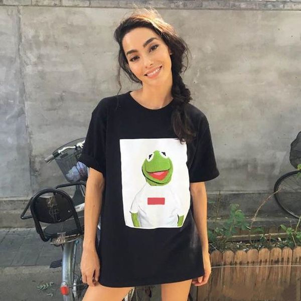 

17fw вокруг шеи футболку box логотип хлопок кермит frog с коротким рукавом рубашки англичанин tee мода black white 2020, White;black